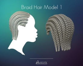 braid hairstyle 01 hair head symbol portrait male female art sculptures 3d print model - Mito3D