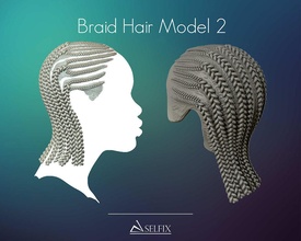 treccia acconciatura 02 capelli testa simbolo ritratto maschio femmina arte sculture 3d print model - Mito3D