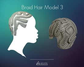 trenza peinado 03 cabello cabeza símbolo retrato masculino hembra Arte esculturas 3d print model - Mito3D