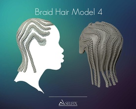 trenza peinado 04 cabello cabeza símbolo retrato masculino hembra Arte esculturas 3d print model - Mito3D