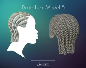 braid hairstyle 05 hair head symbol portrait male female art sculptures woman 3d print model - Mito3D