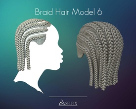 treccia acconciatura 06 capelli testa simbolo ritratto maschio femmina arte sculture 3d print model - Mito3D