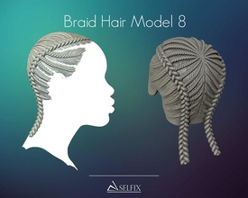 braid hairstyle 08 hair head symbol portrait male female art sculptures 3d print model - Mito3D