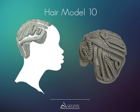 treccia acconciatura 10 capelli testa simbolo ritratto maschio femmina arte sculture 3d print model - Mito3D