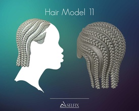 trenza peinado 11 cabello cabeza símbolo retrato masculino hembra Arte esculturas 3d print model - Mito3D