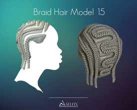 tresser coiffure 15 cheveux tête symbole portrait Masculin femelle art sculptures 3d print model - Mito3D