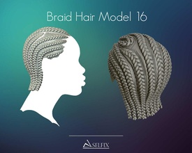 trenza peinado 16 cabello cabeza símbolo retrato masculino hembra Arte esculturas 3d print model - Mito3D