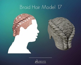 braid hairstyle 17 hair head symbol portrait male female art sculptures 3d print model - Mito3D