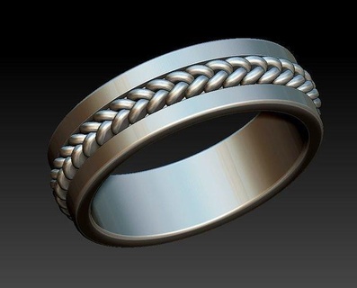 braid ring classic braided wedding band jewelry bands solid comfort fit delicate woven stackble rope twisted steel hair dress knot tranca rings 3d print model - Mito3D