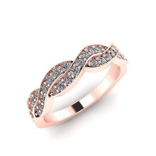 trenza Boda anillo piedras joyería joya anillos oro diamante imprimible brillante canalla Moda belleza platino 3d print model - Mito3D