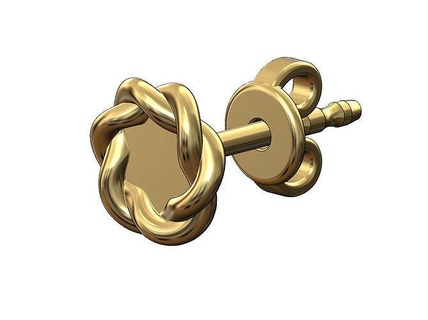 tressé monnaie Goujon boucle d'oreille fleur tordu corde câble bijoux bling imprimable mode argent sterling 3d modèle boucles d'oreilles 3d print model - Mito3D