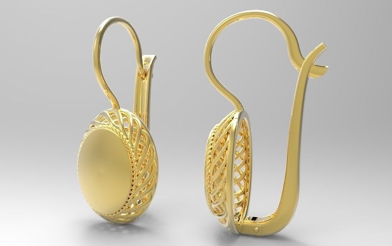 Geflochtene Ohrringe Schmuck Juwel Mode Frau 3D print model - Mito3D