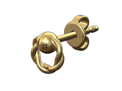 örgülü hale damızlık küpe boncuk top takı yazdırılabilir basit altın moda gümüş sterlin mücevher Şirin İp 3d model 3d print model - Mito3D