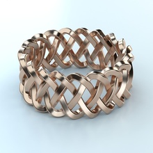 braided pattern ring band silver gold printable printing jewelry rings 3d print model - Mito3D