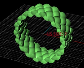 braided ring jewelry voluminous matrix9 v ray gold siiver size7 thick wide rings 3d print model - Mito3D