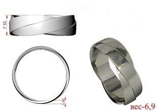 anillo trenzado la joyería los anillos de boda joya oro 3d print model - Mito3D