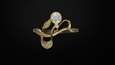 trançado anel joalheria argolas gema ouro pedra pedras diamante brilhante jóia 3d print model - Mito3D