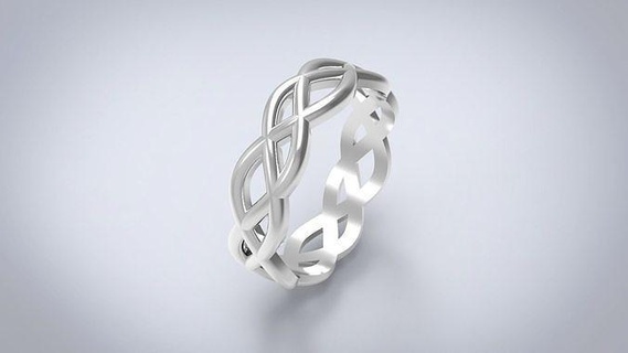 trenzado anillo joyería joya oro plata platino Moda blanco dedo anillos 3d print model - Mito3D