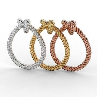 trenzado anillo joyería joya anillos cabello trenza Boda compromiso banda diamante solitario plata Moda deshierbe mujer 3d print model - Mito3D