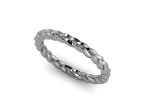 trenzado anillo 294 oro joyería joya plata imprimible boda moda platino blanco compromiso dedo anillos brillante libra esterlina belleza 3d print model - Mito3D