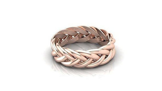 trenzado anillo modelo joyería oro plata Boda joya anillos 3d print model - Mito3D
