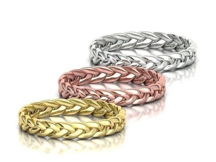 braided ring rope design band ring 3dmodel many fingers jewelry braided ring braided bands fashion ring rope band rope design gold ring wedding bands printable rings cad wax fashion band stackable ring celtic bands irish ring usa canada europe uk rings jewelry rings  3d print model - Mito3D