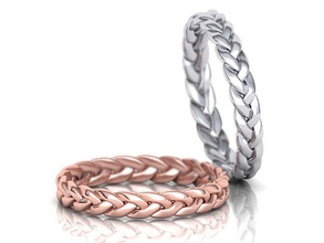 braided ring woven 3d model wedding band jewelery indonesia usa canada cad rings twisted unqiue 3dring diamond aniversary printable twist wave europe gold jewelry 3d print model - Mito3D