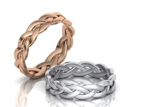 intrecciato squillare nozze gruppo musicale codino oro argento gioielleria stampabile cad anelli uniti d'america canada nodo classico 3d print model - Mito3D