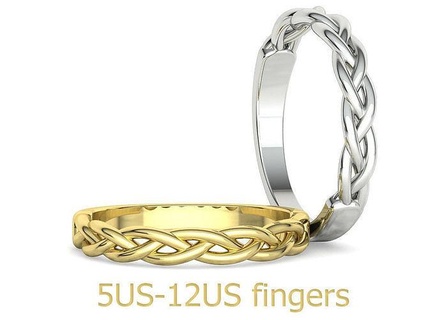 braided wedding band ring 3dprint model jewelry braided ring eternity band luxury braided band bands wedding rings wedding gold ring bespoke ring cad usa canada europe uk israel united states 3dprint band solid ring knot ring rings  3d print model - Mito3D