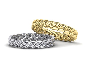 braided wedding ring finger sizes 3dmodel knot celtic cad jewelry 14k printable usa canada britain europe band 3dring braid rings 3d print model - Mito3D