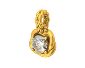 trenzado cable solitario 5mm diamante colgante pendiente joyería joya cadena collar Moda imprimible oro plata accesorios encanto lujo clásico cuerda 3d print model - Mito3D