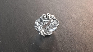 geflochten stahl metallisch design juwel 925 gold silber platin ring 525 schmuck ringe 3d print model - Mito3D