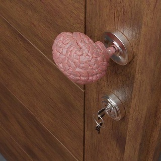 brain door knob navidad skull fix exterior decor house 3d print model - Mito3D