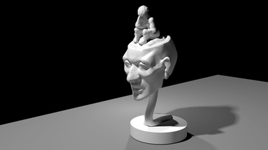 brain stature art thinking allegory people sculptures 3d print model - Mito3D