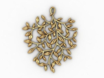 ramo pendente 3d modello albero natura oliva oro argento foglie foglia gioielleria crescita foresta ciondoli 3d print model - Mito3D