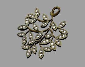 ramo de pingente jóias diamante ouro prata 3dprint printable a moda natural árvore natureza pingentes 3d print model - Mito3D
