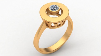 marca roca diamante oro anillo joyería joya brillante arete lujo imprimible boda compromiso moda mano dedo mujer niña rosa humano anillos 3d print model - Mito3D