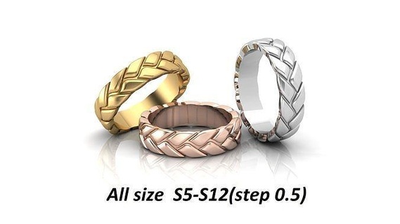 brand rings size ring jew jewellery gold silver jewelry 3d print model - Mito3D