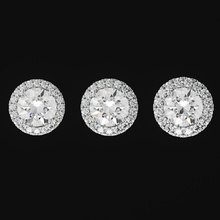 brand set of single diamond earrings studs diamonds tiffany gold printable jewelry jewellery luxury gems stud jewel 1ct 3d print model - Mito3D