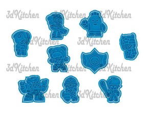 brawl star cookie cutters stl files kitchen cookies fondant ceramics chocolate dulce masas games house dining 3d print model - Mito3D