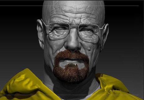 rottura male Walter bianca heisenberg Breaking Bad 3dprint tv carattere uomo scultura arte sculture 3d print model - Mito3D
