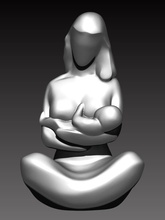 l'allattamento seno bambino figura arte anatomia scultura donna madre dio stampabile printable3d statua sculture corpo 3d print model - Mito3D