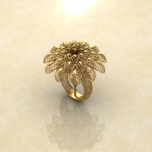 breathing flower electro-fusion fashion ring 2 gold prinable jewel jewelery jewellery engagement beauty art solitare ready apperal work turky turkish italy italian jewelry rings 3d print model - Mito3D