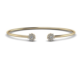bracelet 4 souple tête bijoux or brillant accessoire gemme art précieux mode traditionnel argent imprimable diamant bague sterling déco doigt beauté bracelets 3d print model - Mito3D