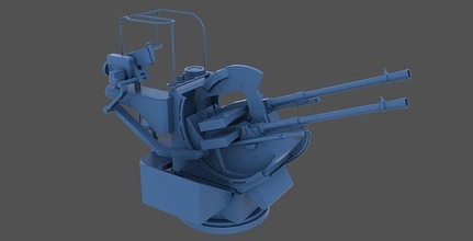 breda 20 65 gêmeo 1 72 escala militares diorama passatempo modelo construção modelagem faça arma marinha artilharia 3d print model - Mito3D