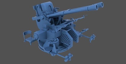 Breda 37 54 ikiz 1 72 ölçek askeri diyorama hobi model yapımı bina modelleme kendin yap silah Donanma topçu 3d print model - Mito3D