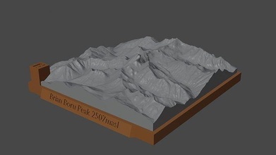 Brian tuyau pointe Montagne paysage volcan terrain environnement nature photogrammétrie élévation dem science 3d print model - Mito3D