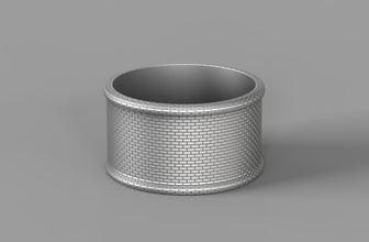 brick wall ring silver castle band jewelry rings 3d print model - Mito3D
