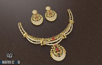 gelin kolye takı altın gümüş elmas yazdırılabilir mücevher nişan düğün stl giyim moda değerli taşlar hintli kolyeler 3d print model - Mito3D
