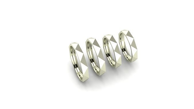 nuziale anelli gioielleria oro bianca giallo rosa d'oro moda nozze stampabile 3D print model - Mito3D